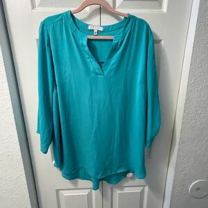 Teal blouse 1x